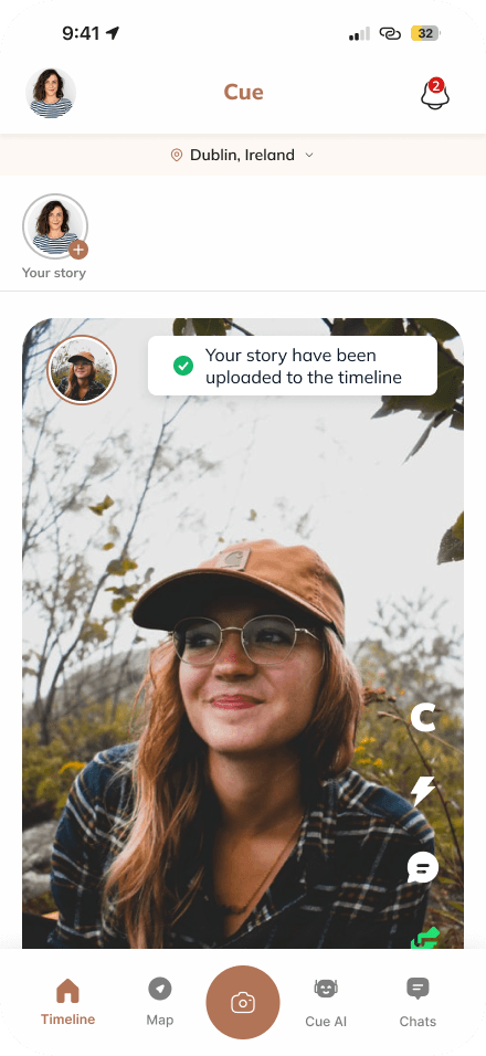 Cue app — your week of availability