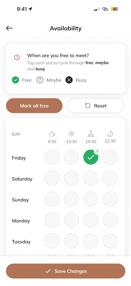 Cue app — set your week